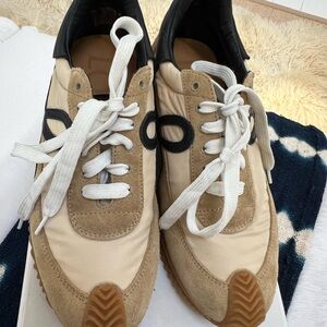 Loewe Flow Runner  Beige and Black Sneakers
